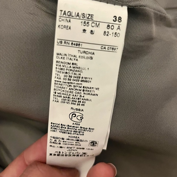 NWOT United Colors of Benetton 3/4 sleeves jacket, blazer Faux fur collar - Picture 3 of 6